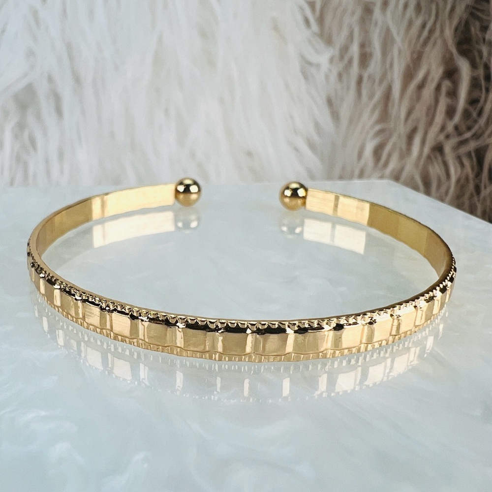 Goldtone Stackable Cuff Bracelet - Picture 10 of 13